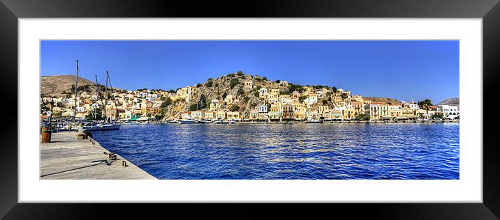 Gialos Harbour Panorama Framed Mounted Print by Tom Gomez