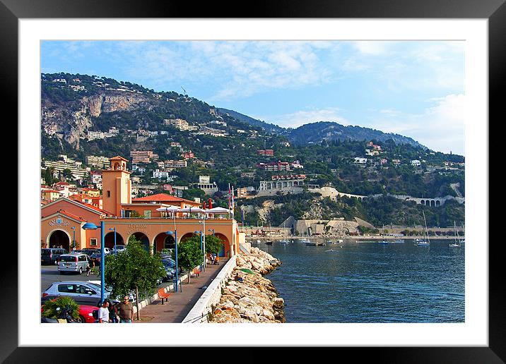 Villefranche Waterfront Framed Mounted Print by Tom Gomez