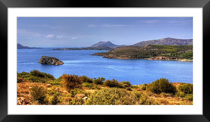 The Aegean Sea from Cape Sounion Framed Mounted Print by Tom Gomez