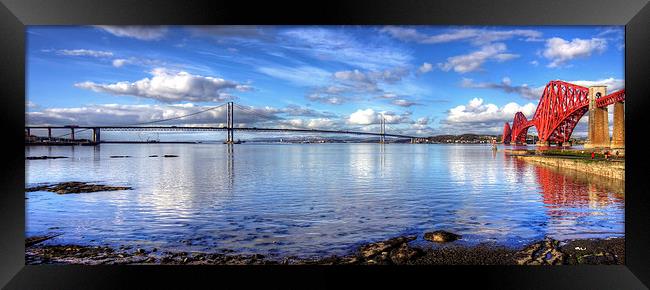 The Crossings on the Forth Framed Print by Tom Gomez
