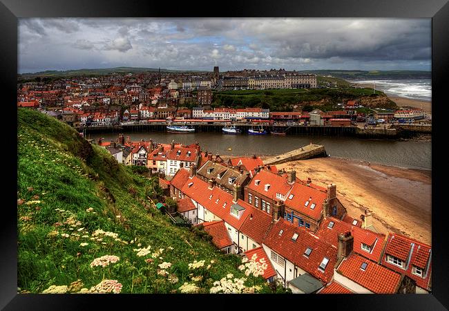 Whitby from the East Cliff Framed Print by Tom Gomez