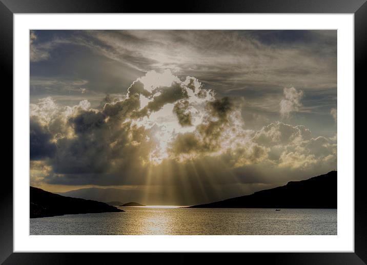 Chalki Rays Framed Mounted Print by Tom Gomez