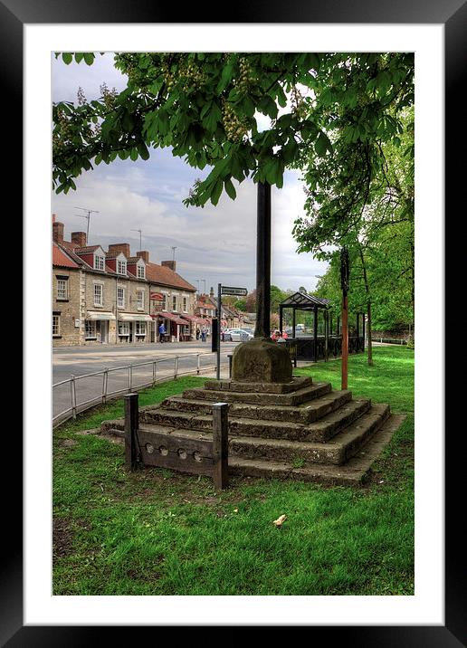 Thornton-le-Dale Market Cross Framed Mounted Print by Tom Gomez