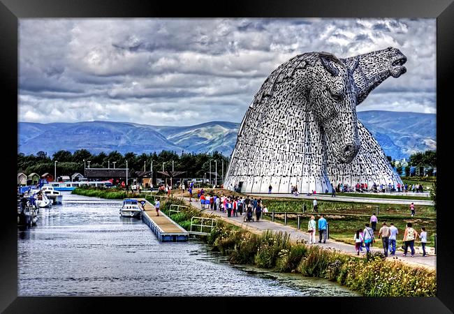 Kelpies and Canal Framed Print by Tom Gomez