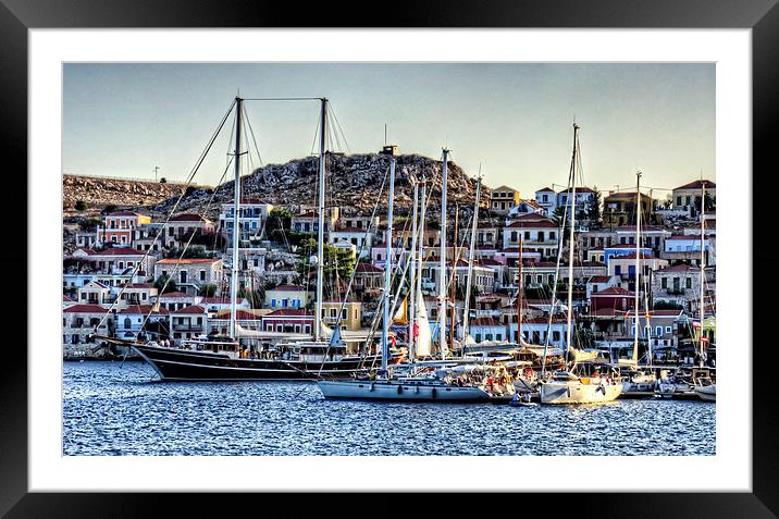 The Crowded Harbour Framed Mounted Print by Tom Gomez
