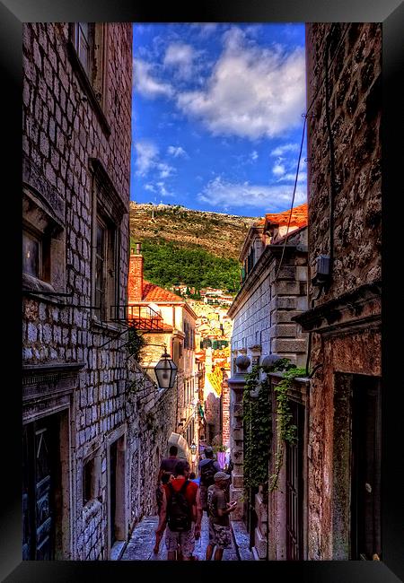 Walking around in Dubrovnik Framed Print by Tom Gomez