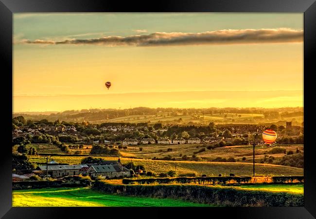 Hot Air Balloons at Twilight Framed Print by Tom Gomez