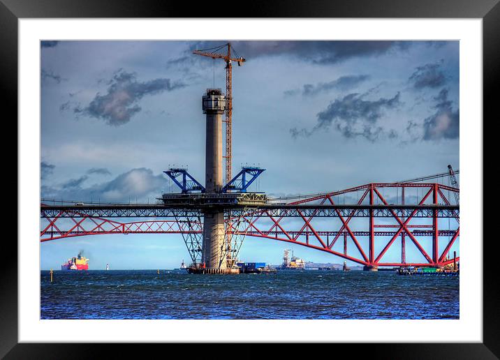 New Forth Crossing - 2 March 2015 Framed Mounted Print by Tom Gomez