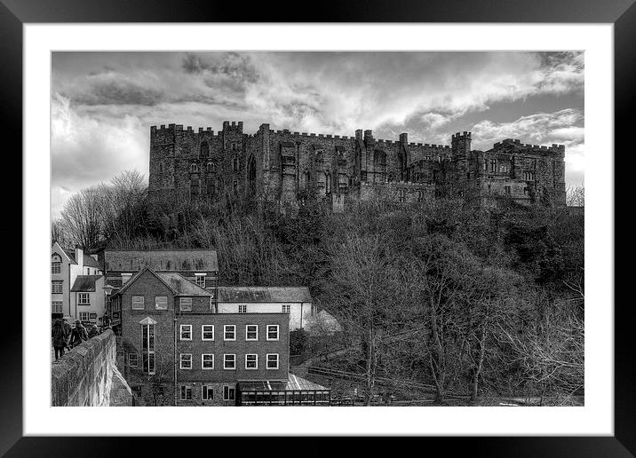 Durham Castle B&W Framed Mounted Print by Tom Gomez