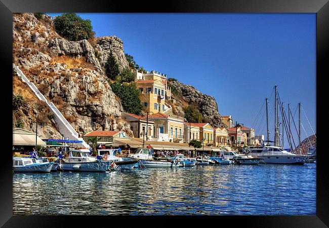 Symi Houses Framed Print by Tom Gomez