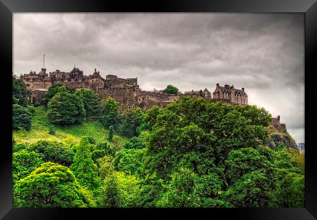 Gathering Storm over Edinburgh Castle Framed Print by Tom Gomez
