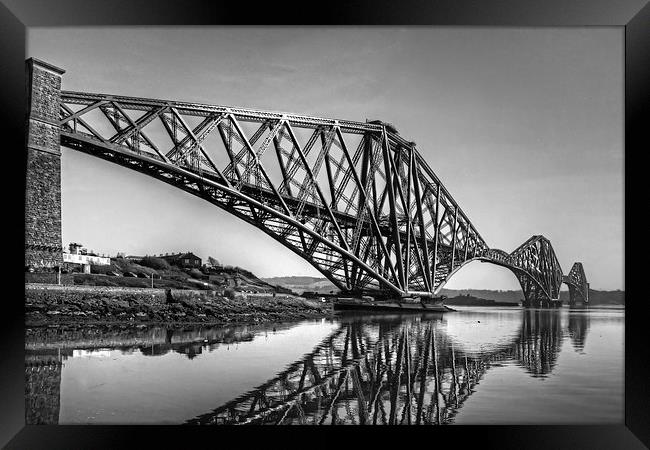 North Queensferry Reflections - B&W Framed Print by Tom Gomez