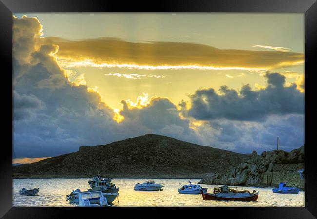 Storm Clouds in the Dodecanese Framed Print by Tom Gomez