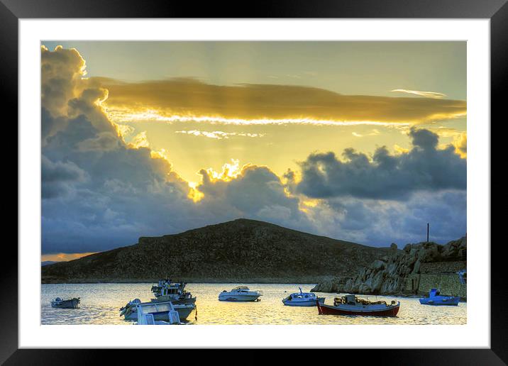 Storm Clouds in the Dodecanese Framed Mounted Print by Tom Gomez