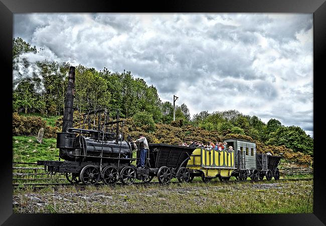 Steam Elephant Framed Print by Tom Gomez