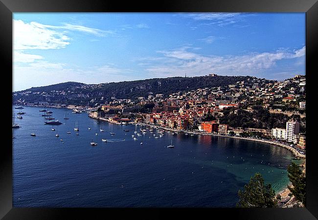 Villefranche Bay and Town Framed Print by Tom Gomez