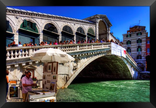 Rialto Bridge Framed Print by Tom Gomez