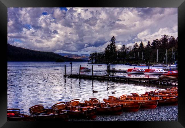 Boats at Bowness Framed Print by Tom Gomez