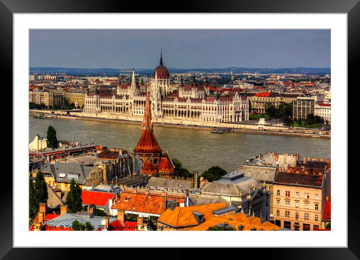 Hungarian Parliament Framed Mounted Print by Tom Gomez