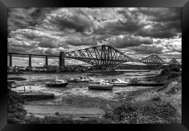 Low Tide in North Queensferry - B&W Framed Print by Tom Gomez