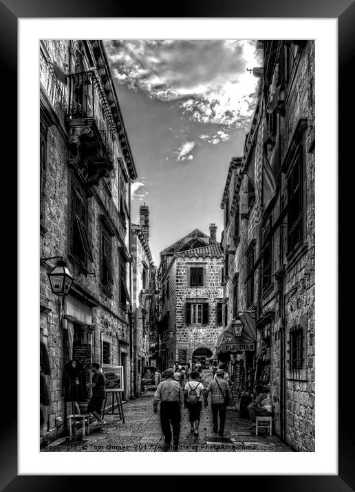 Exploring Dubrovnik - B&W Framed Mounted Print by Tom Gomez
