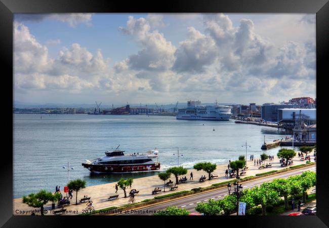 Santander Ferry Port Framed Print by Tom Gomez