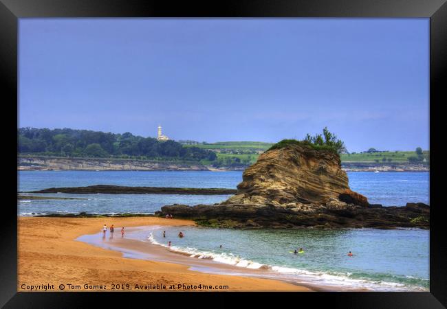 Rock Formation at Playa del Sardinero Framed Print by Tom Gomez