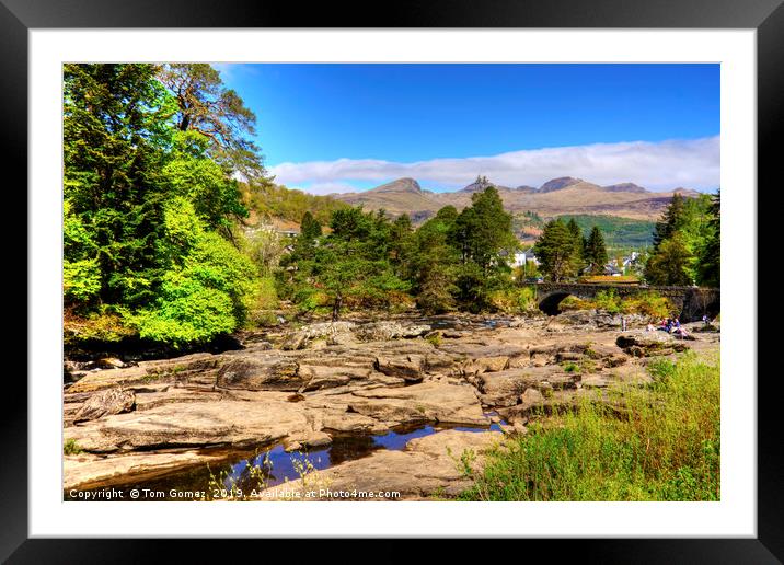 Low Water at Falls Of Dochart Framed Mounted Print by Tom Gomez