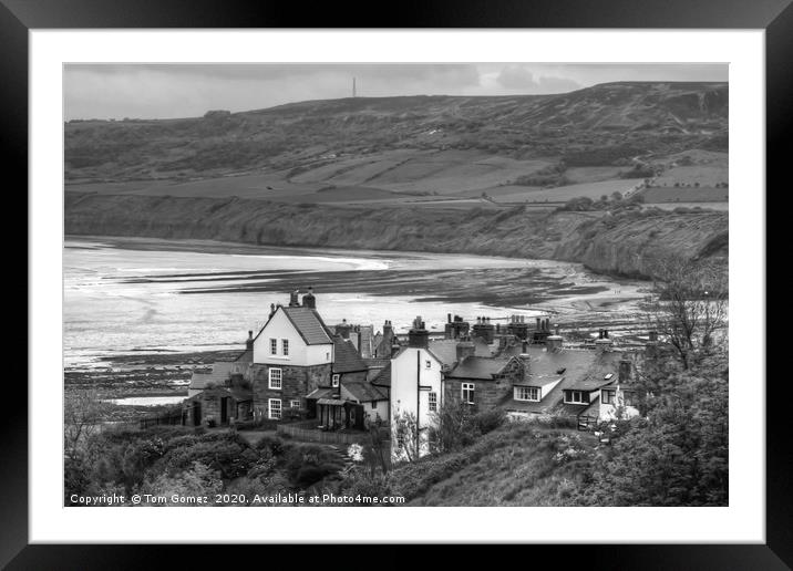 First view of Robin Hoods Bay - B&W Framed Mounted Print by Tom Gomez