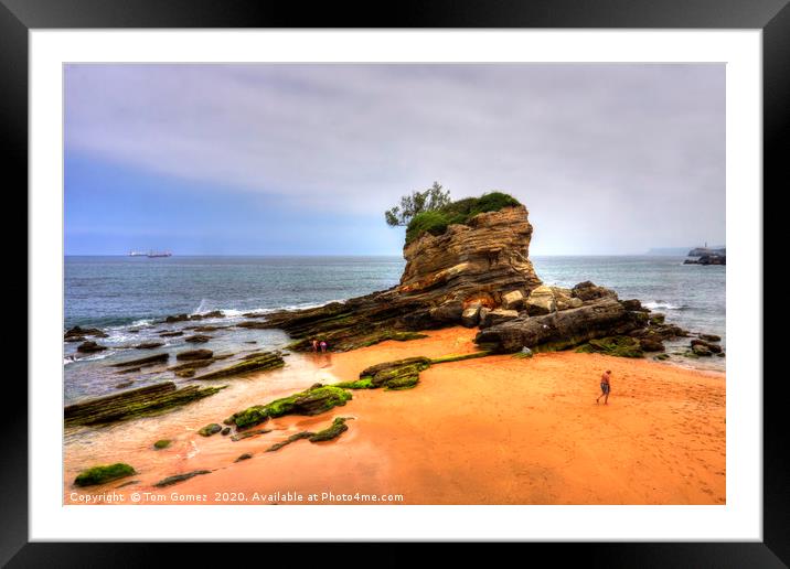 Rock Formation at Playa del Camello Framed Mounted Print by Tom Gomez