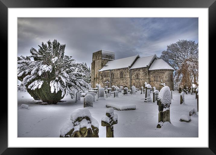 St Cuthberts in the snow Framed Mounted Print by Tom Gomez