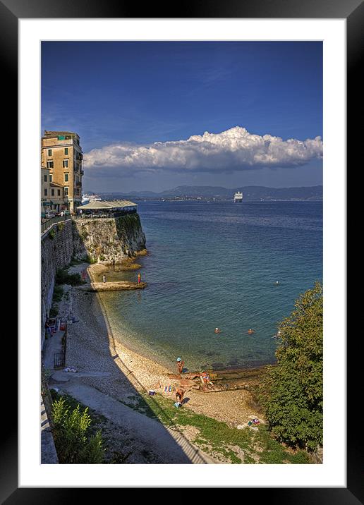 Swimming in Garitsa Bay Framed Mounted Print by Tom Gomez