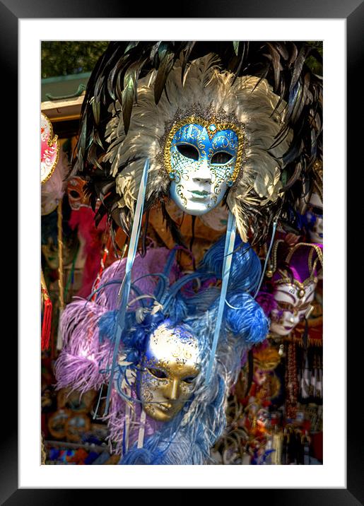 Carnival Masks Framed Mounted Print by Tom Gomez