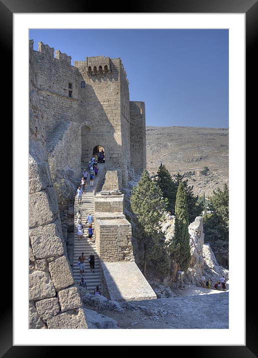 Stairs to Heaven, Lindos Framed Mounted Print by Tom Gomez