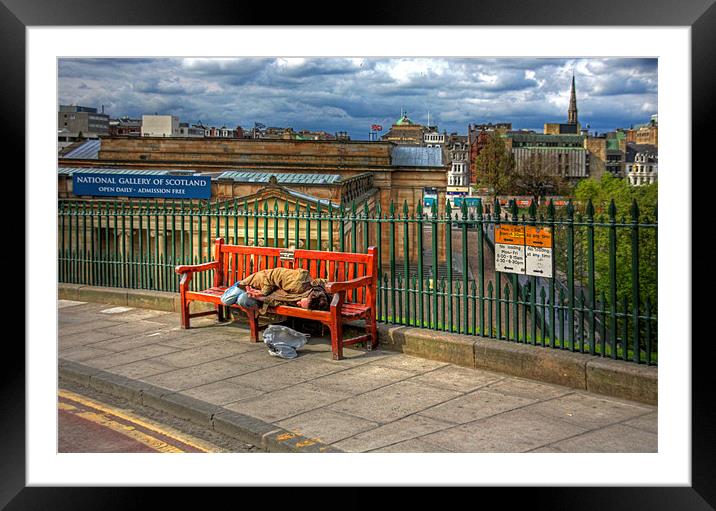 Down and Out in Edinburgh Framed Mounted Print by Tom Gomez