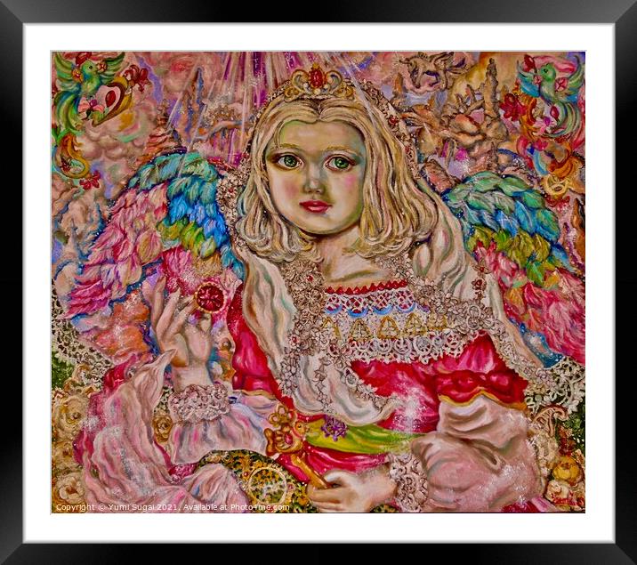 Yumi Sugai.An angel of the pink crystal. Framed Mounted Print by Yumi Sugai