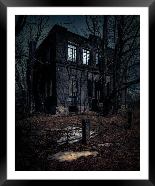 Haunted House In Moonlight Framed Mounted Print by Chris Lord