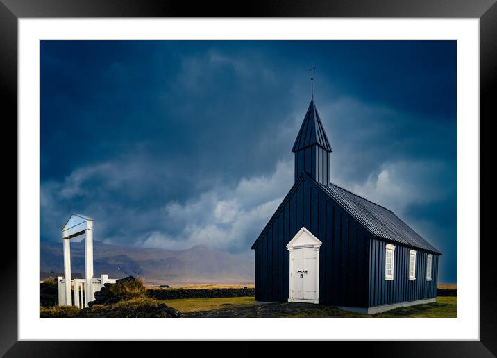 The Black Church Framed Mounted Print by Chris Lord
