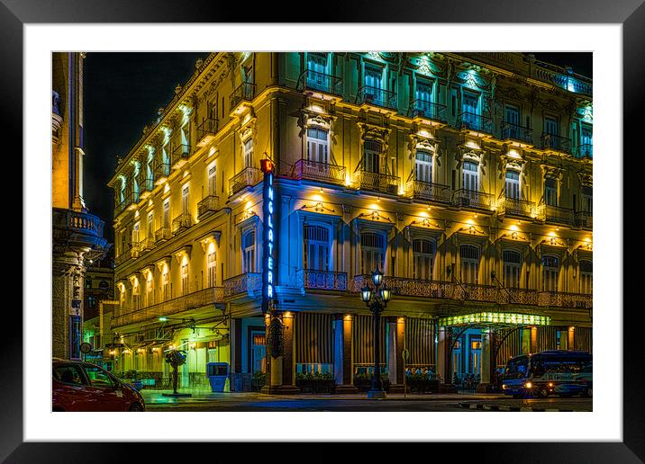 Hotel Ingleterra At Night Framed Mounted Print by Chris Lord