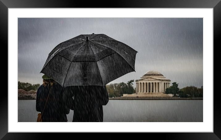 A Rainy Day In Washington DC Framed Mounted Print by Chris Lord
