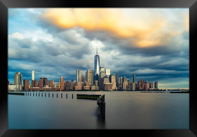 Seven Fifteen PM, New York Harbor Framed Print by Chris Lord