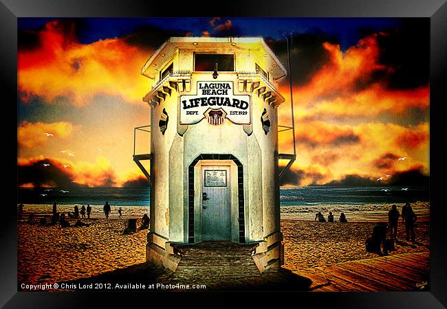Laguna Beach Lifeguard HQ Framed Print by Chris Lord