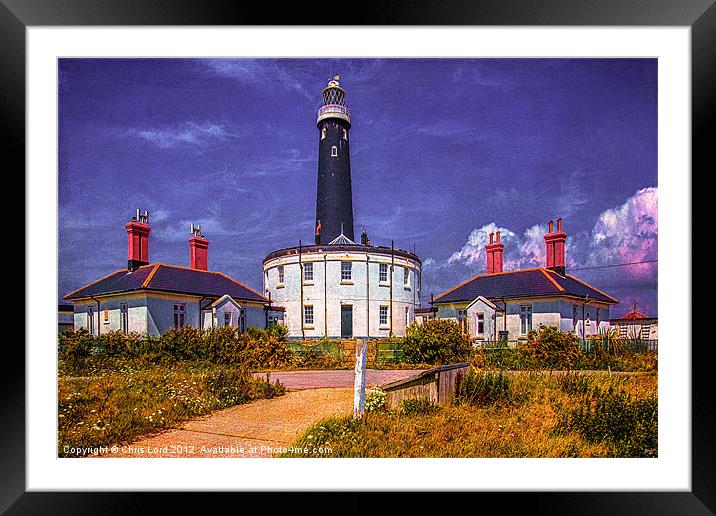 Dungeness, The Old Lighthouse Buildings Framed Mounted Print by Chris Lord