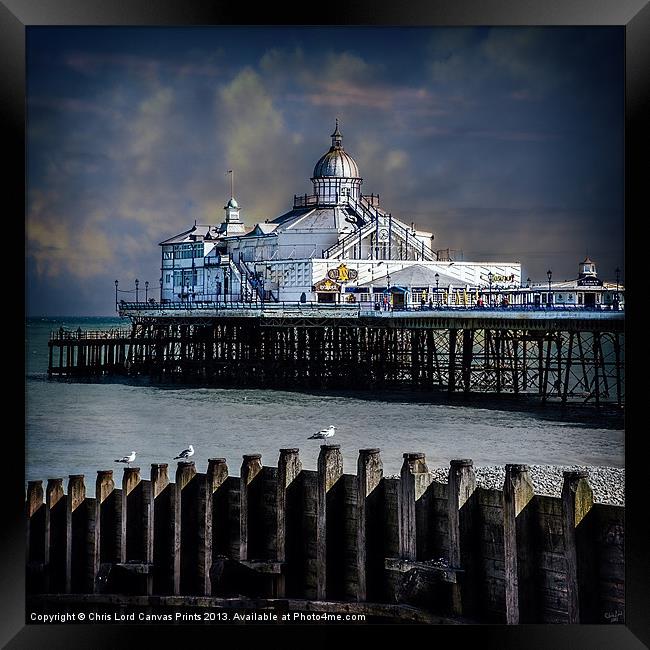 Eastbourne Breakwater and Pier Framed Print by Chris Lord