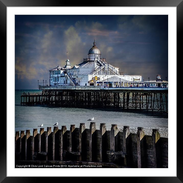Eastbourne Breakwater and Pier Framed Mounted Print by Chris Lord