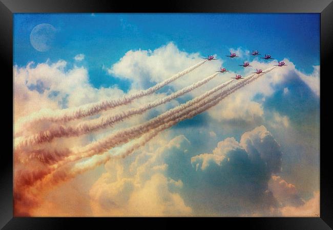 Red Arrows, Smokin The Skies Framed Print by Chris Lord