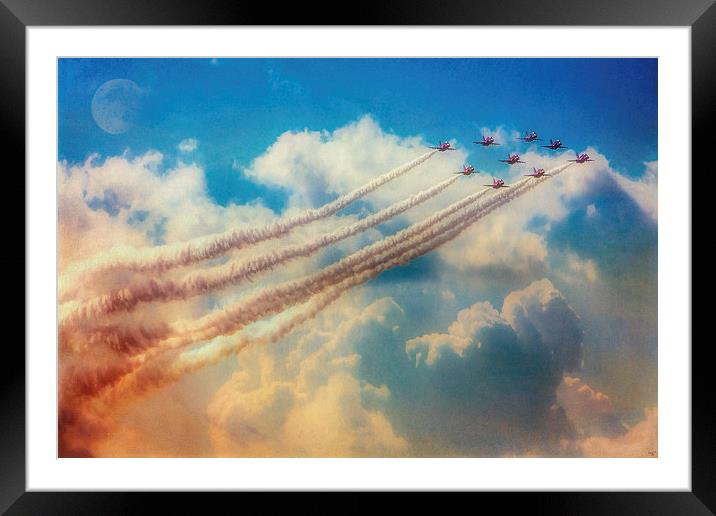 Red Arrows, Smokin The Skies Framed Mounted Print by Chris Lord