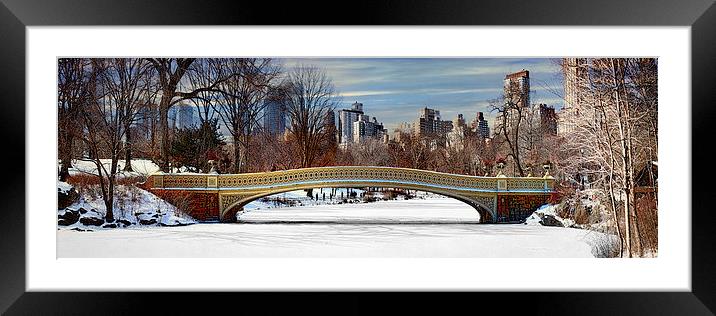 Bow Bridge Panorama Framed Mounted Print by Chris Lord