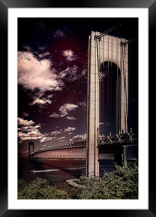 The Verrazano Bridge Framed Mounted Print by Chris Lord