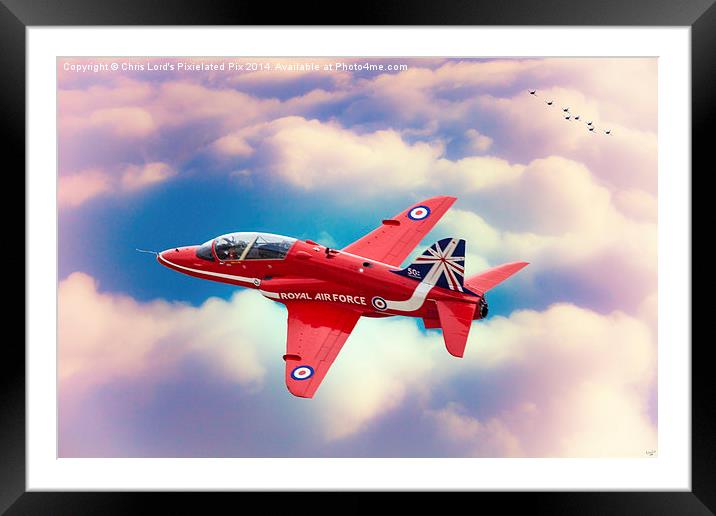  RAF "Red Arrows" Hawk Framed Mounted Print by Chris Lord
